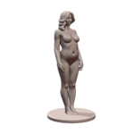 NSFW Realistic Middle Aged Nude Female Sculpture with Flowing Hair