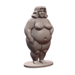 NSFW Voluptuous Female Nude Figurine with Hand on Belly