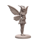 NSFW topless Enchanting Horned Fairy with Skirt and Wings Figurine