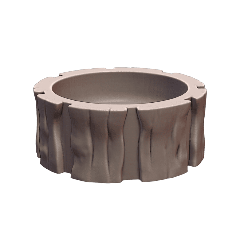 Pet Cat and Dog Rustic Wood Textured Bowl for Food or Water MineeForm FDM 3D Print STL File