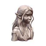 Quarter Scale Elegant Elf Maiden Bust for Fantasy Decor