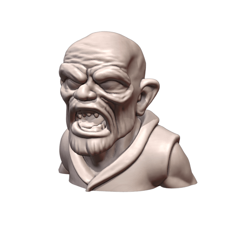 Quarter Scale Grumpy Goblin Shaman Bust Sculpture MineeForm FDM 3D Print STL File