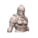 Quarter Scale Lady Knight in Plate Armor Bust for Collection