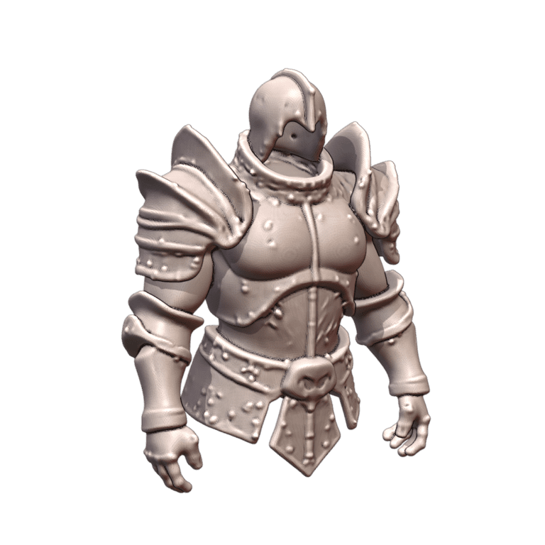 Quarter Scale Noble Paladin Armor Bust Sculpture MineeForm FDM 3D Print STL File