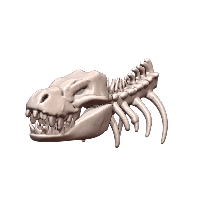 Quarter Scale Reptilian Skeleton Trophy Wall Sculpture