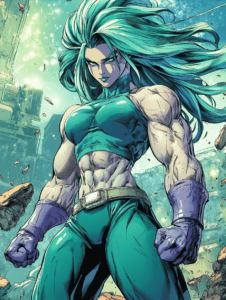 Breathtakingly Powerful Broly Standing Amidst a Storm of Debris and Energy With Fierce Teal Hair and Intense Gaze DBZ Hot Girl Fan Art 18 X 24 Inch MineeForm Wall Art Poster