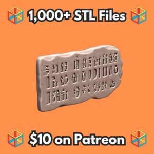 28mm DND Ancient Rune-Inscribed Stone Tablet MineeForm FDM 3D Print STL File