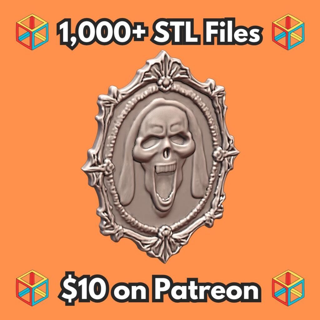 28mm DND Bewitched Mirror Sinister Glass with Creepy Face MineeForm FDM 3D Print STL File