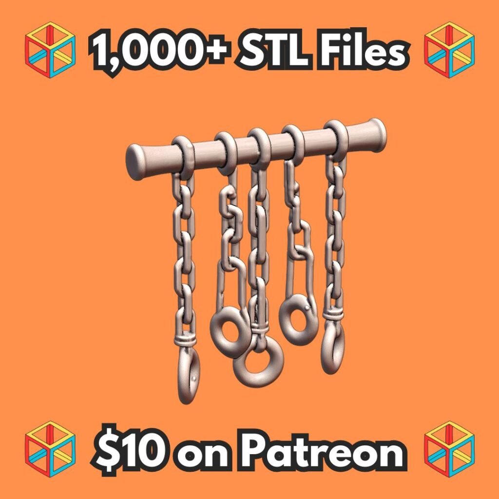 28mm DND Chain Hanger Accessory for Dungeon Terrain MineeForm FDM 3D Print STL File
