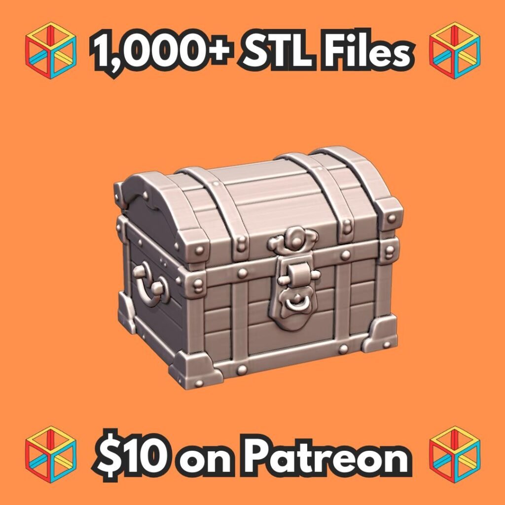 28mm DND Classic Treasure Chest for Fantasy Settings MineeForm FDM 3D Print STL File