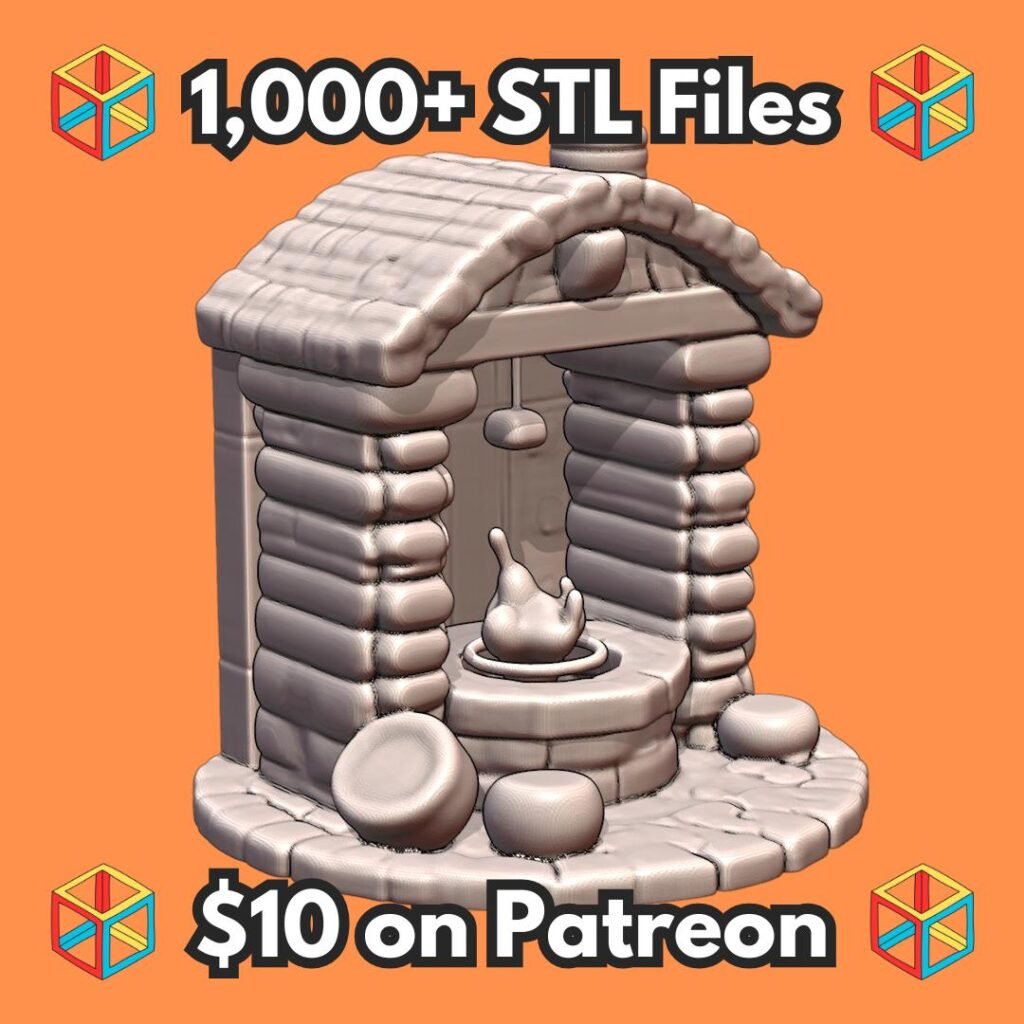 28mm DND Cozy Cabin Campfire for Cooking MineeForm FDM 3D Print STL File
