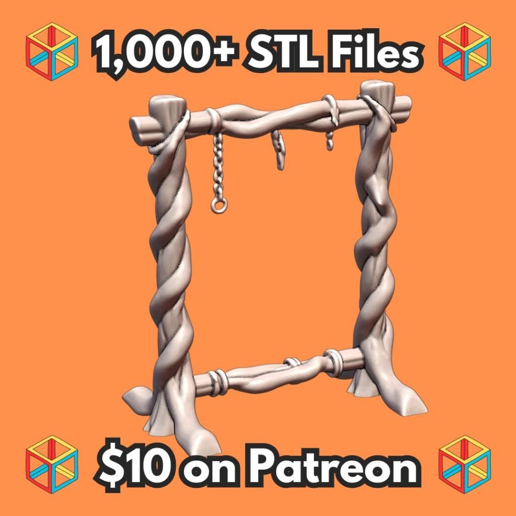 28mm DND Eerie Gallows Torture Rack for Sinister Settings MineeForm FDM 3D Print STL File