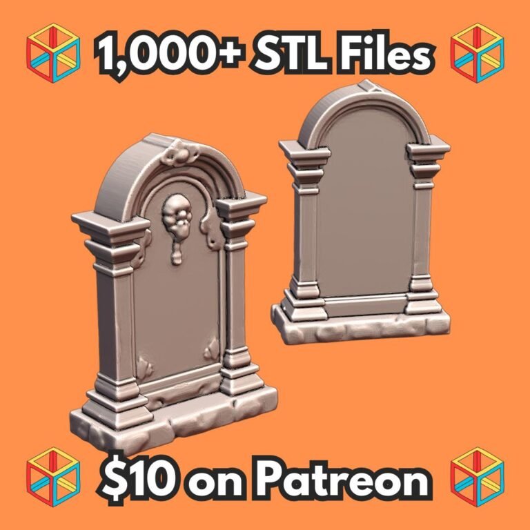 28mm DND Fantasy Gravestone Set for Cemetery Terrain MineeForm FDM 3D Print STL File