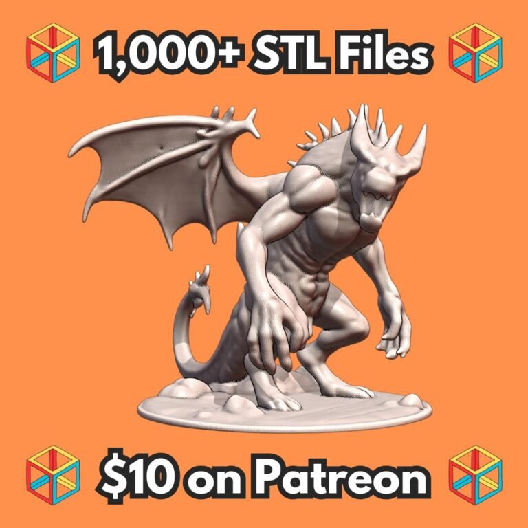 28mm DND Fantasy Mini Battle-Ready Roaring Dragon Soldier MineeForm FDM 3D Print STL File