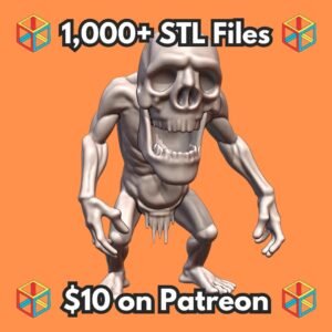 28mm DND Fantasy Mini Horrific Grotesque Zombie Titan MineeForm FDM 3D Print STL File