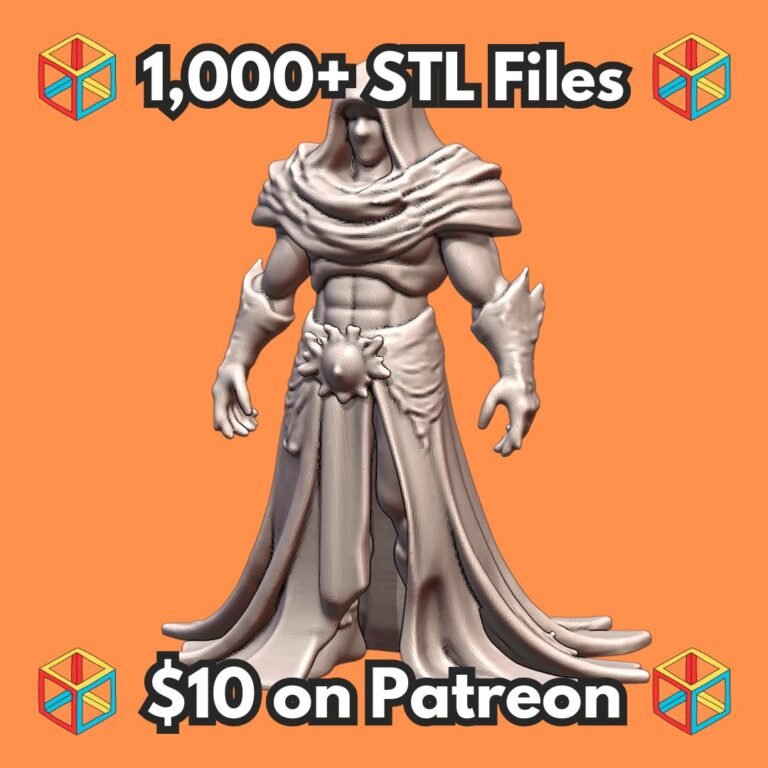 28mm DND Fantasy Mini Powerful Arcane Necromancer Figure MineeForm FDM 3D Print STL File