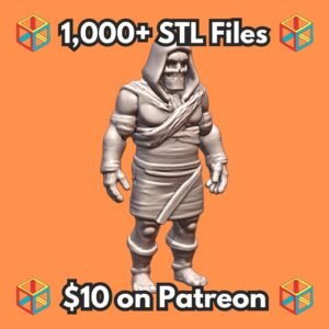 28mm DND Fantasy Mini Zombie-Like Skeleton Fighter MineeForm FDM 3D Print STL File