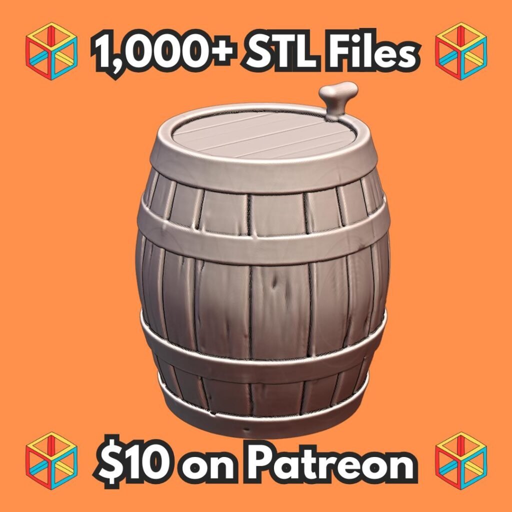 28mm DND Fantasy Terrain Rustic Traveler Tavern Wine Barrel MineeForm FDM 3D Print STL File