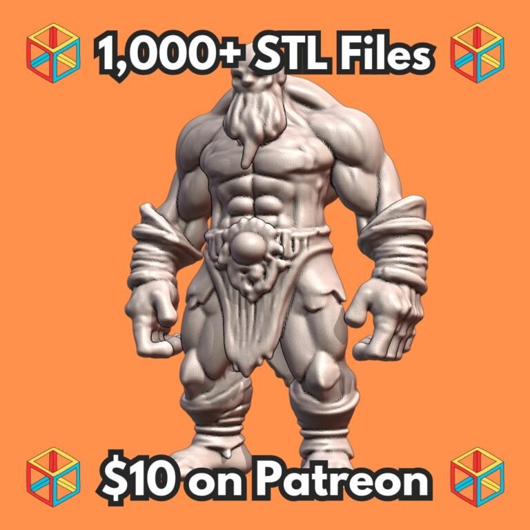 28mm DND Fearsome Barbarian with Firm Stance Fantasy Miniature MineeForm FDM 3D Print STL File