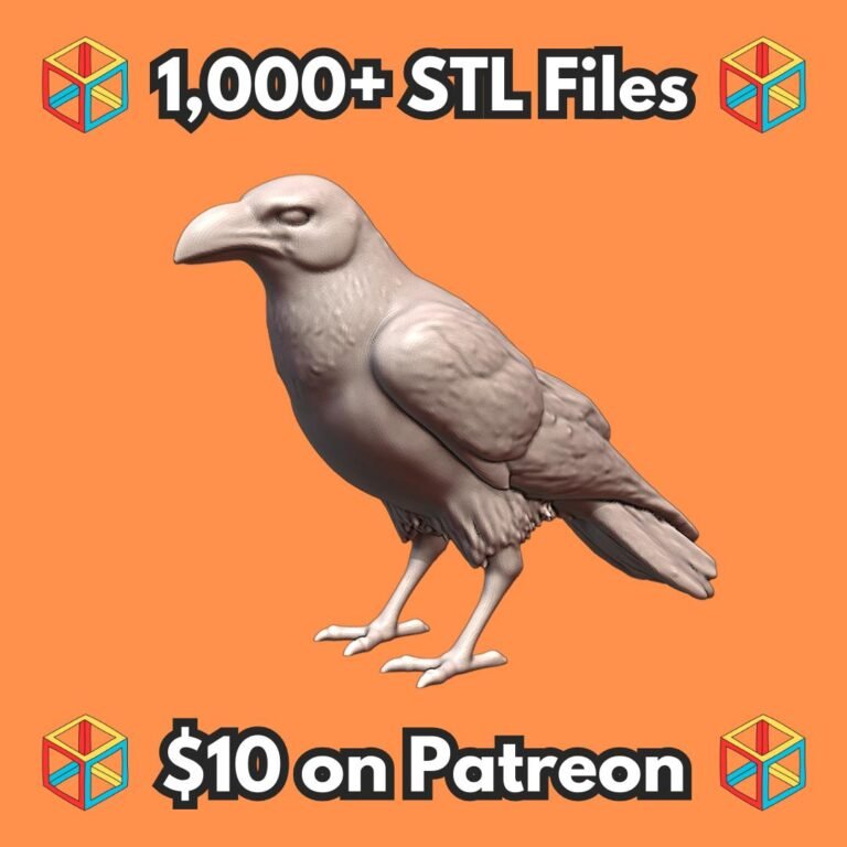 28mm DND Fierce Crow Protector Figure for Fantasy Lore MineeForm FDM 3D Print STL File