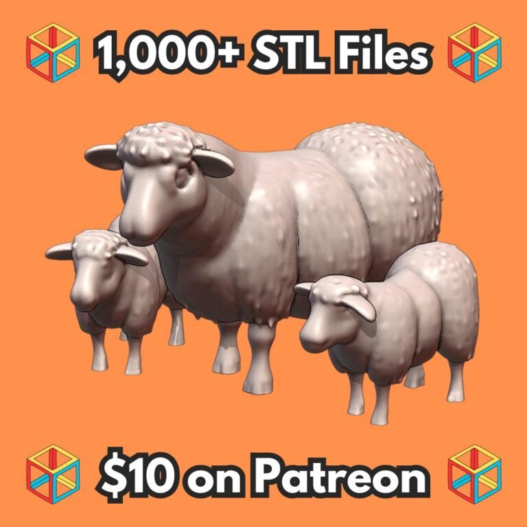 28mm DND Flock of Furry Woolly Sheep Fantasy Miniature MineeForm FDM 3D Print STL File