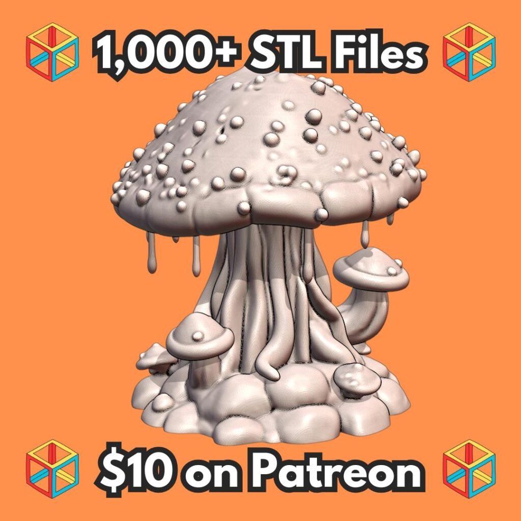 28mm DND Giant Mushroom Terrain Miniature for Enchanted Forests MineeForm FDM 3D Print STL File
