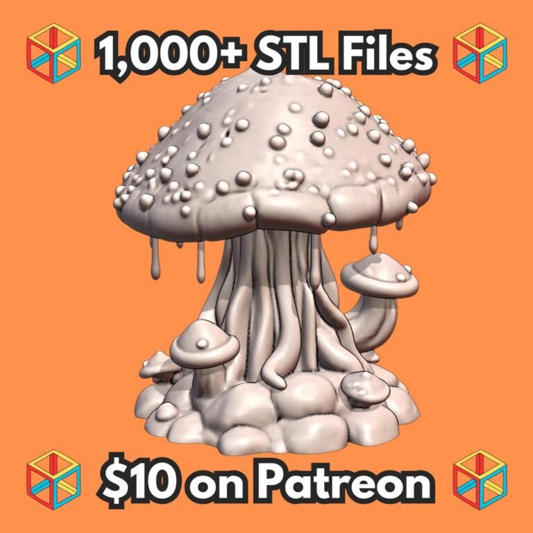 28mm DND Giant Mushroom Terrain Miniature for Enchanted Forests MineeForm FDM 3D Print STL File