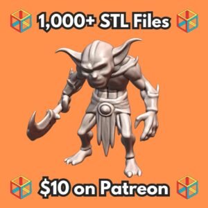 28mm DND Goblin Scout with Battle Hook Fantasy Mini MineeForm FDM 3D Print STL File