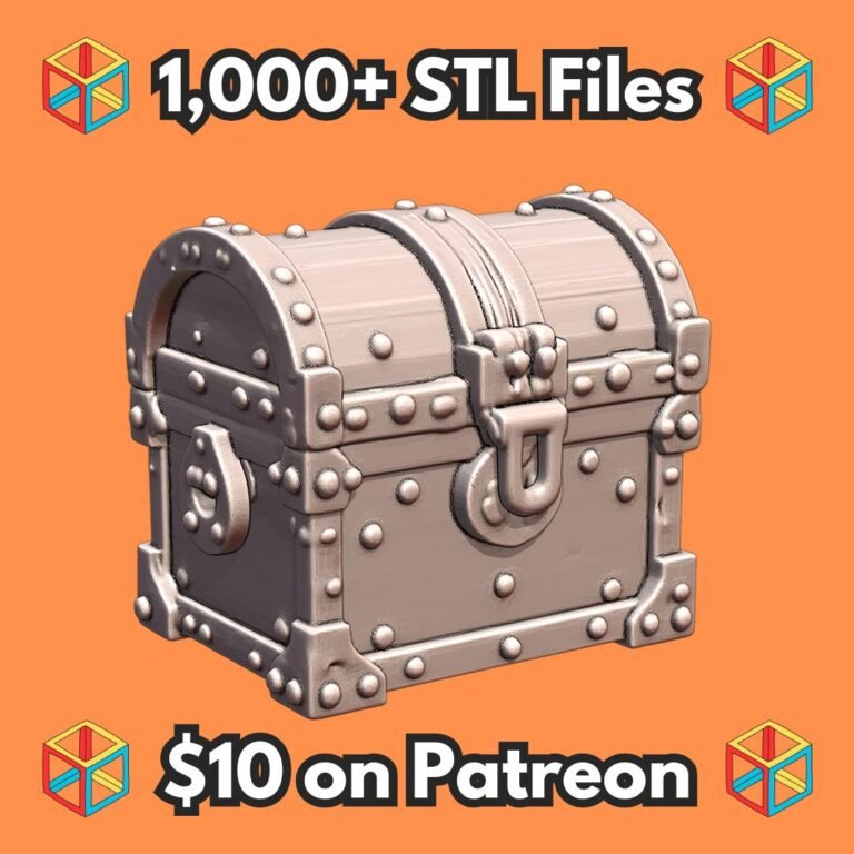 28mm DND Ironbound Treasure Chest for RPG Terrain MineeForm FDM 3D Print STL File