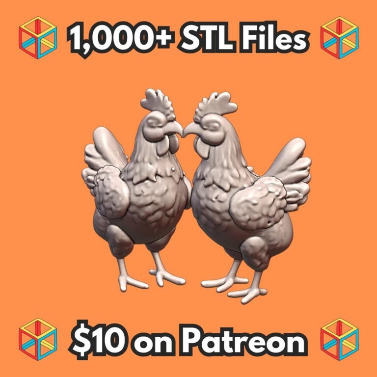 28mm DND Lovebirds Farmyard Chickens Fantasy Miniature MineeForm FDM 3D Print STL File