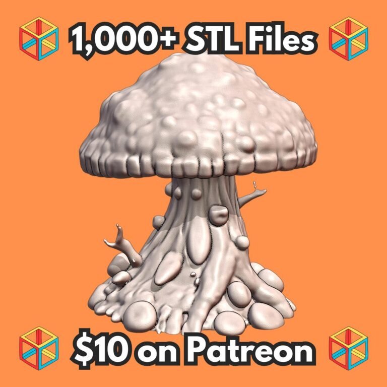 28mm DND Magical Whimsical Mushroom Terrain Piece MineeForm FDM 3D Print STL File