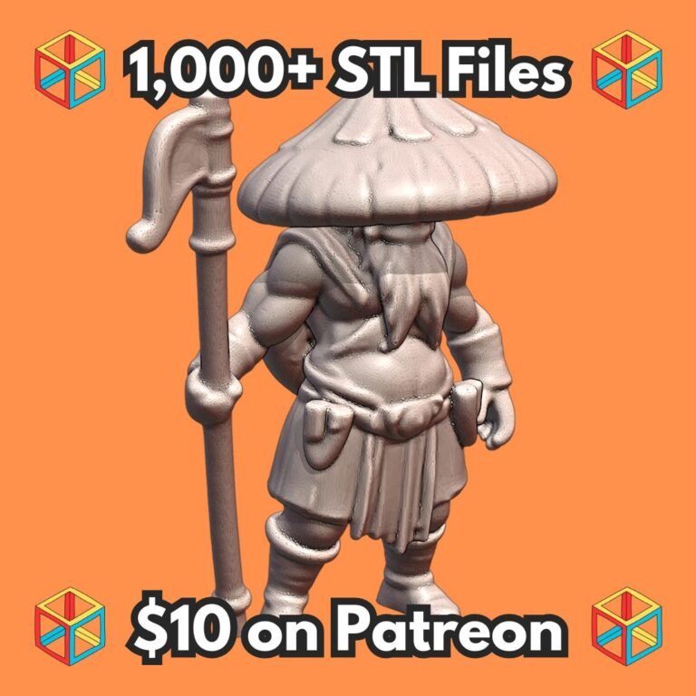 28mm DND Mushroom Forest Shaman Fantasy Miniature MineeForm FDM 3D Print STL File