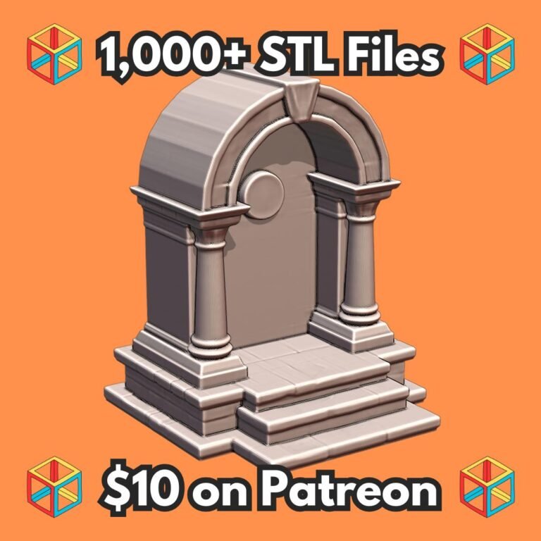 28mm DND Pillared Archway Fantasy Terrain Accessory MineeForm FDM 3D Print STL File