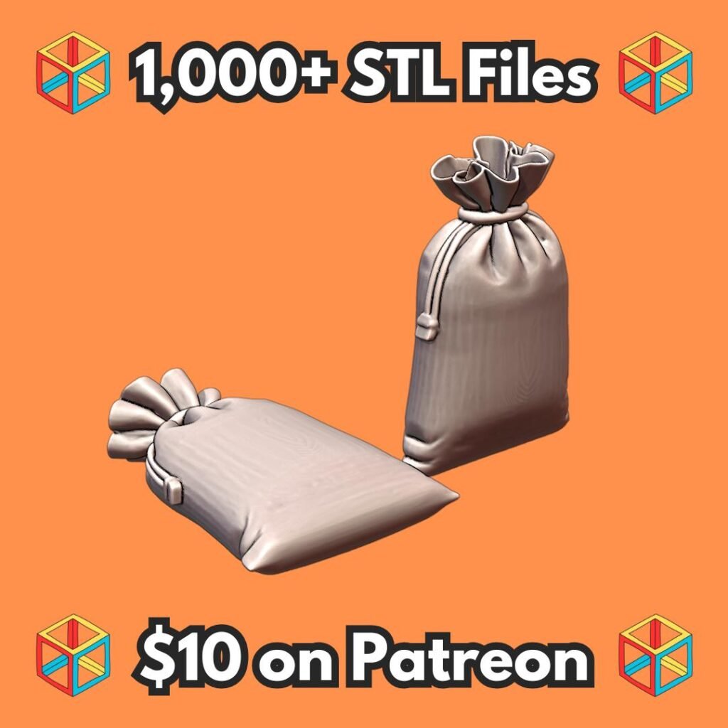 28mm DND Pouch and Sack Terrain Collection MineeForm FDM 3D Print STL File