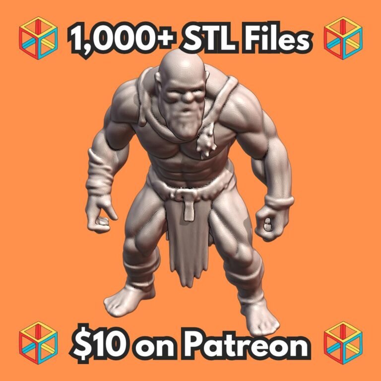 28mm DND Rugged Barbarian Warrior with Muscles Fantasy Miniature MineeForm FDM 3D Print STL File