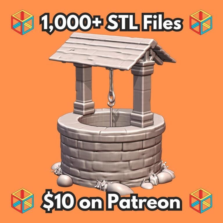 28mm DND Rustic Village Tavern Magical Water Well MineeForm FDM 3D Print STL File