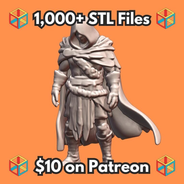28mm DND Shadowy Phantom Assassin in Cloak Fantasy Miniature MineeForm FDM 3D Print STL File