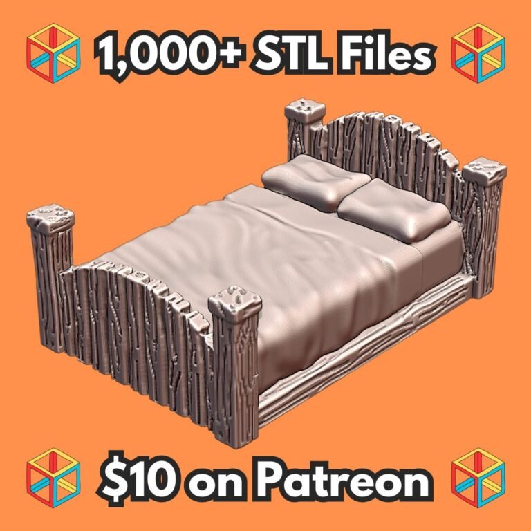 28mm DND Simple Wooden Tavern Bed Fantasy Terrain Miniature for Tabletop Gaming MineeForm FDM 3D Print STL File