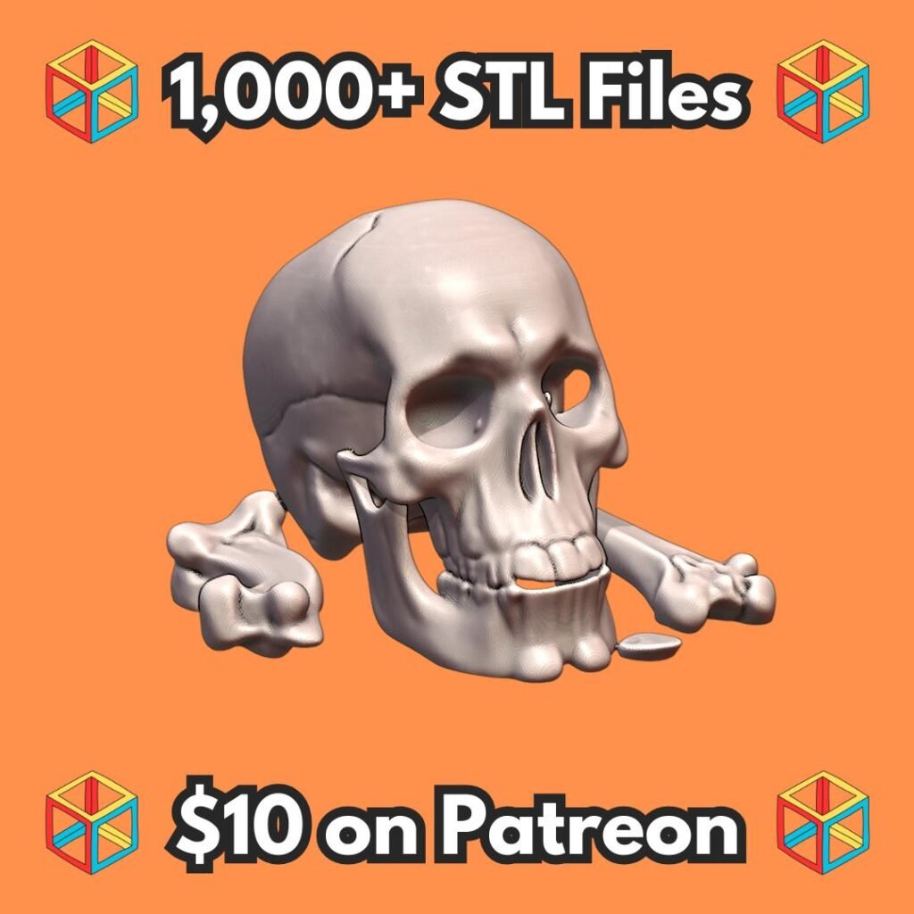 28mm DND Sinister Skull with Crossbones of Fallen Giant MineeForm FDM 3D Print STL File