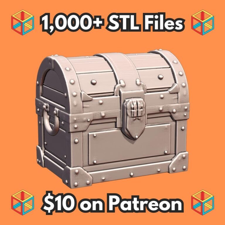 28mm DND Sturdy Treasure Chest Miniature for Dungeon Props MineeForm FDM 3D Print STL File