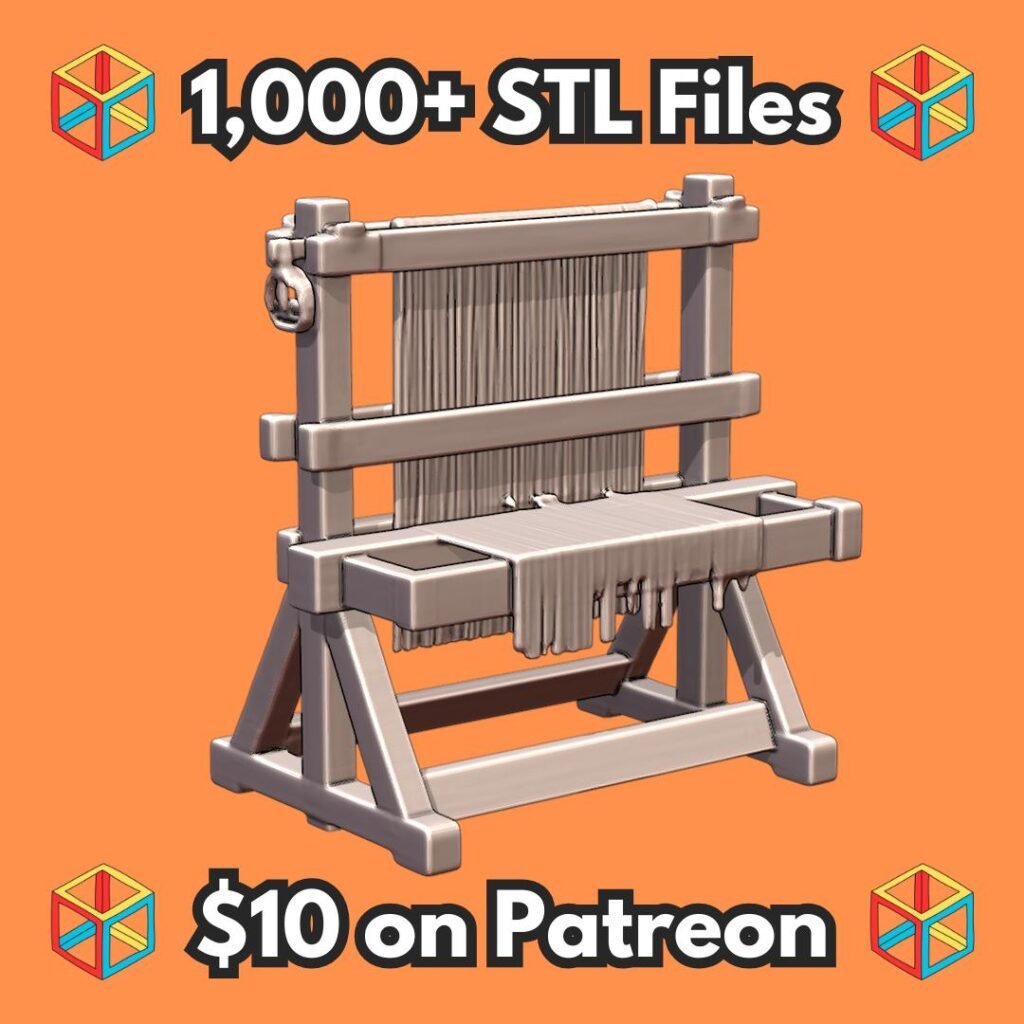 28mm DND Textile Workshop Crafting Loom Terrain Prop MineeForm FDM 3D Print STL File