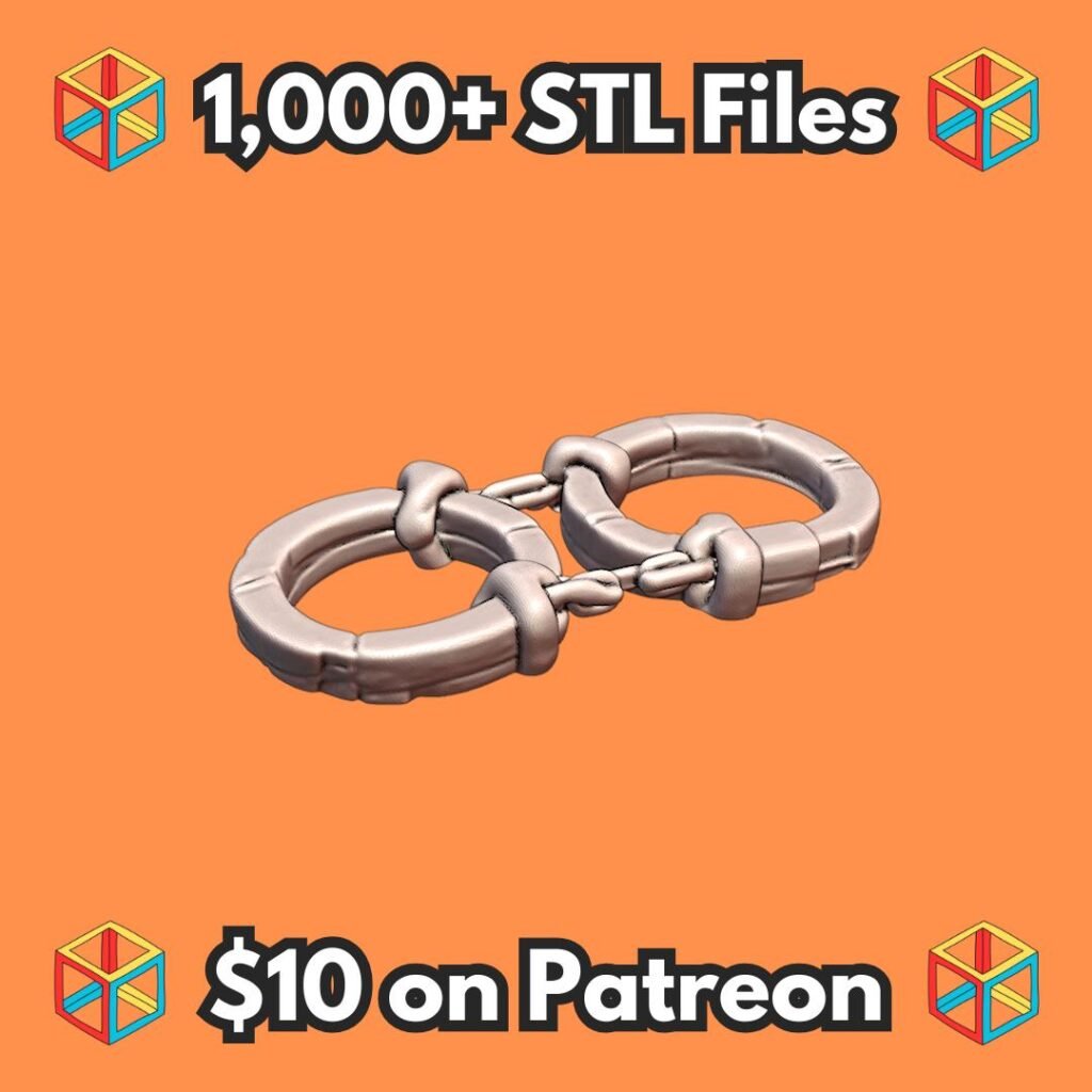 28mm DND Thick Chain Link Piece for Dungeon Decor MineeForm FDM 3D Print STL File