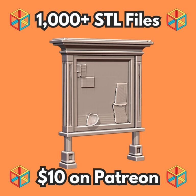 28mm DND Town Announcement Bulletin Board for Fantasy Terrain MineeForm FDM 3D Print STL File