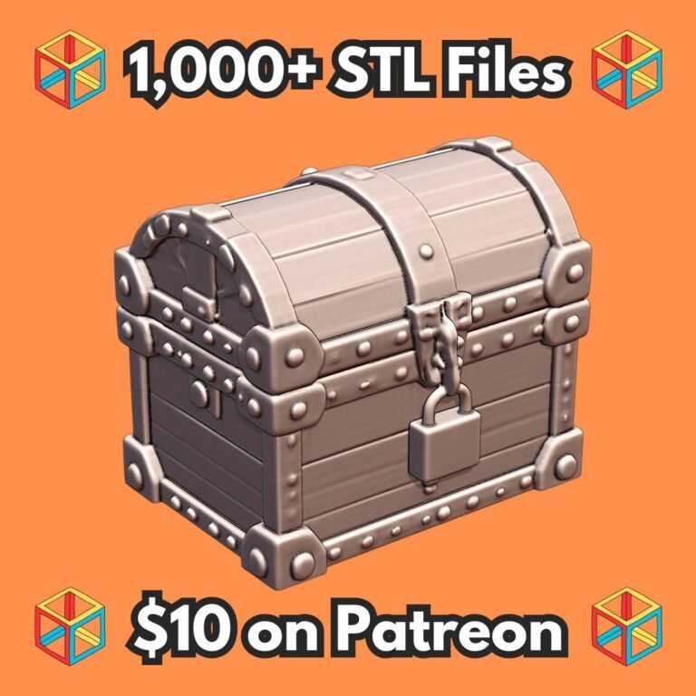 28mm DND Treasure Trove Box for Fantasy Scenes MineeForm FDM 3D Print STL File
