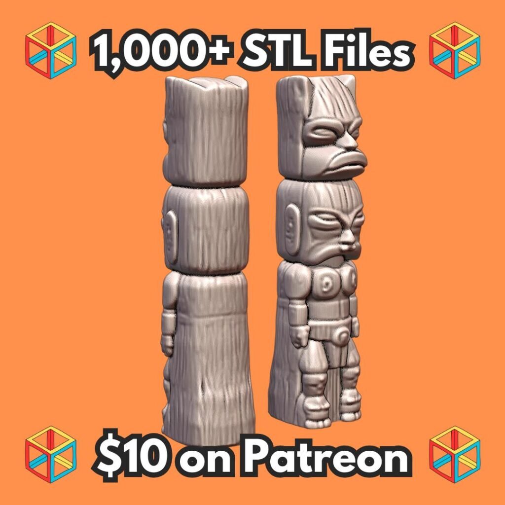 28mm DND Wooden Tribal Totem Terrain Decoration MineeForm FDM 3D Print STL File