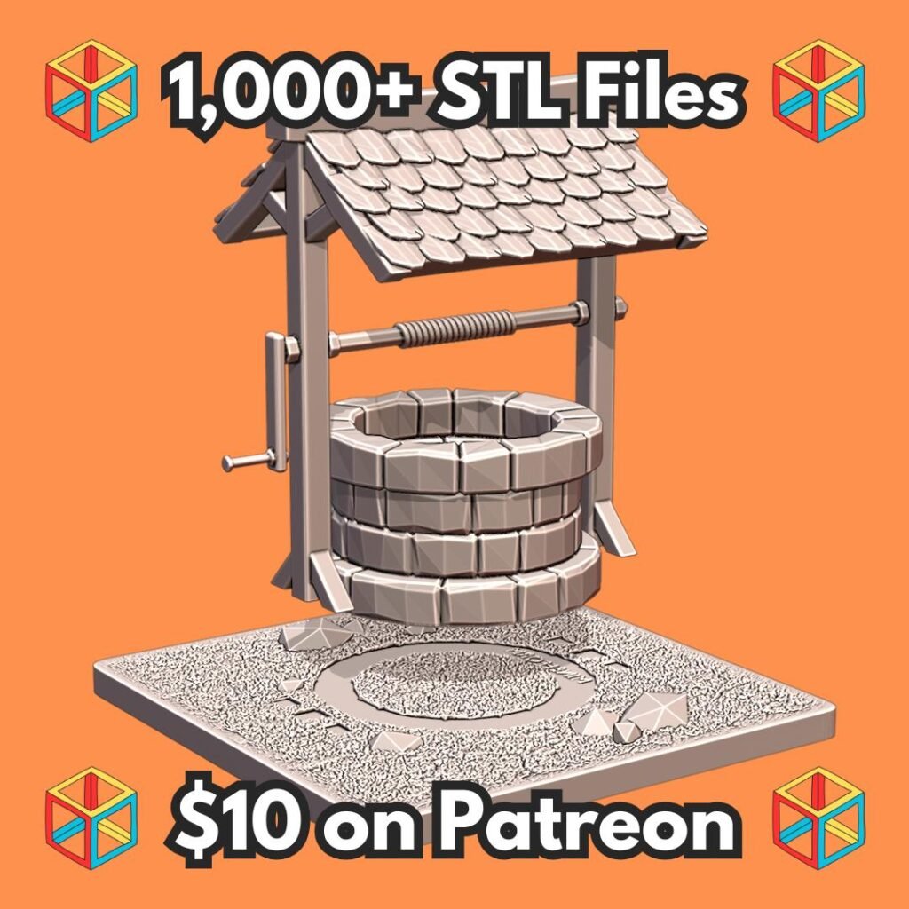 28mm Fantasy Mini Magical Well for DND Tabletop Wargame Terrain MineeForm FDM 3D Print STL File