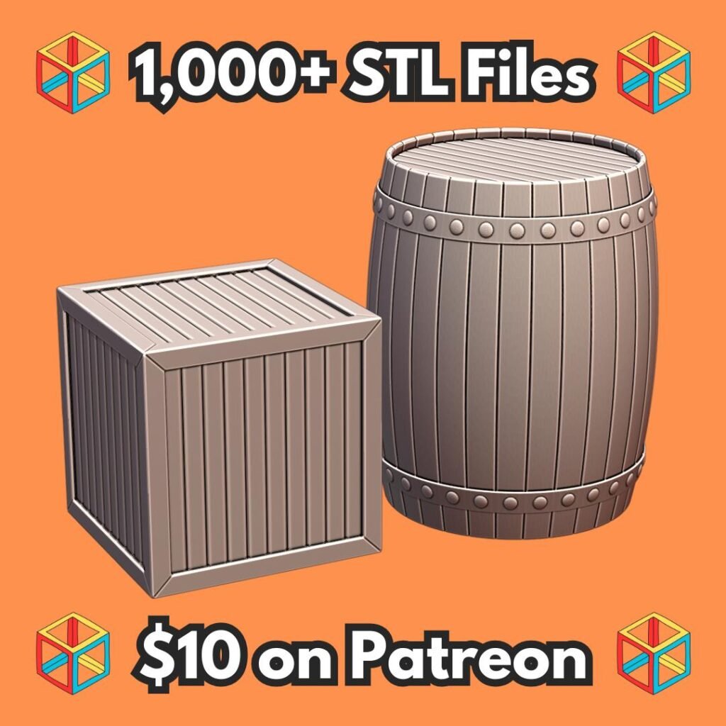 28mm Fantasy Mini Miniature Barrel and Crate for DND Tabletop Wargame Terrain MineeForm FDM 3D Print STL File