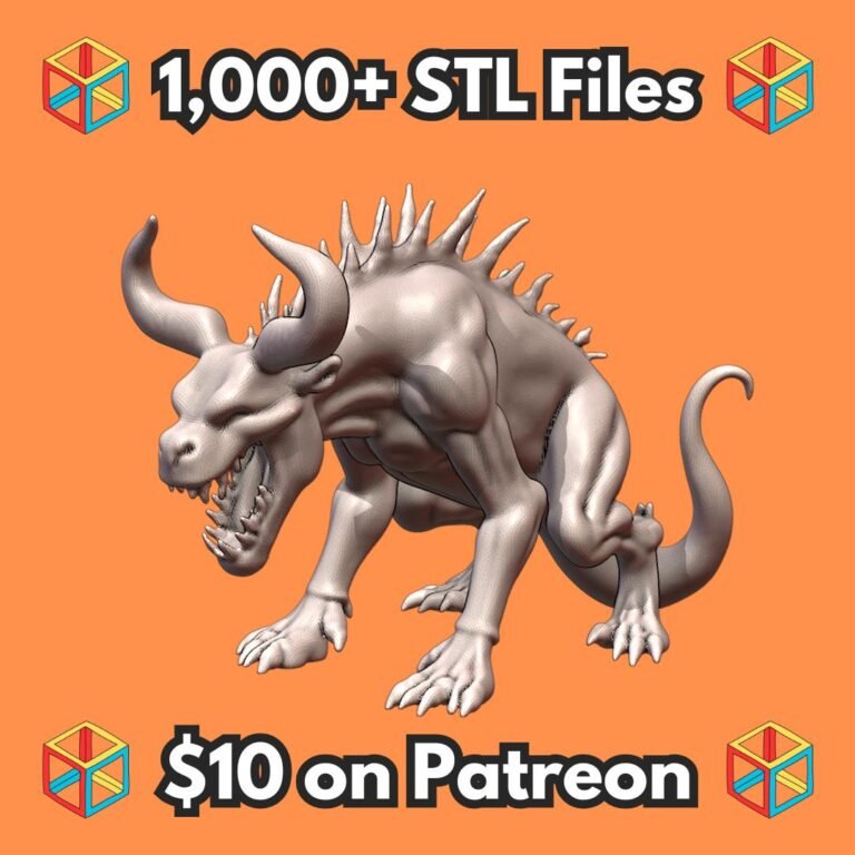 28mm Sci-Fi Hellish Creature with Spines for RPG Scenarios MineeForm FDM 3D Print STL File