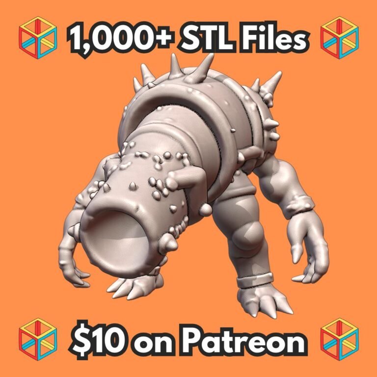 28mm Sci-Fi Menacing Bioengineered Tube Abomination MineeForm FDM 3D Print STL File