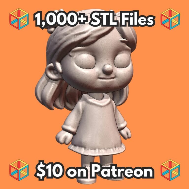 Adorable Girl with Cute Dress Figurine MineeForm FDM 3D Print STL File
